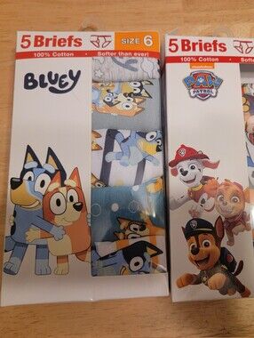 Kids Briefs Pack - Size 6 - Bluey And Paw Patrol Brief Underwear